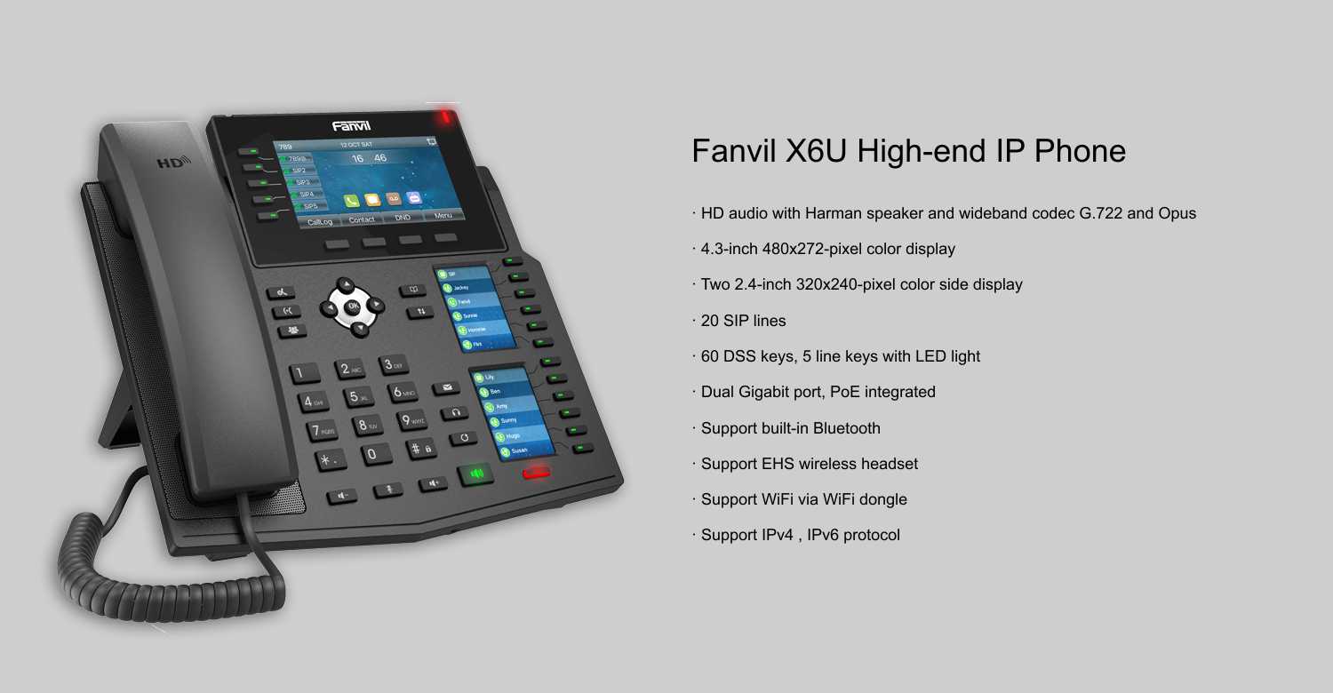 Fanvil X6U range of features