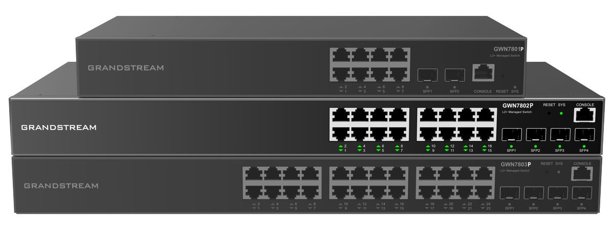 GWN7802P 16 port PoE/PoE+ managed network switch
