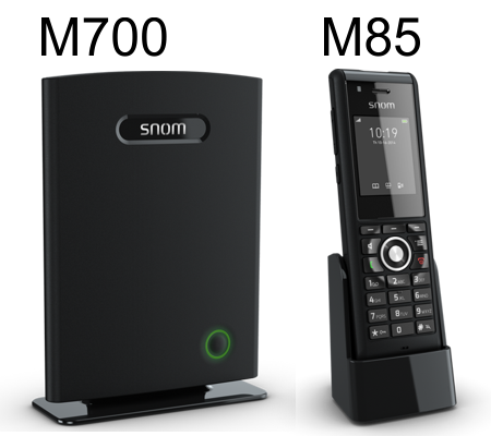 Snom M85 rugged cordless phone and M700 base